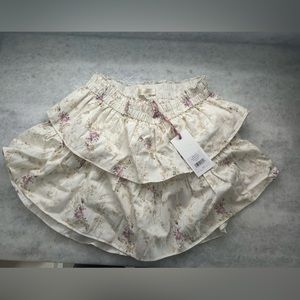 LoveShackFancy Mini Skirt, fits anyone who is size xs or s stretchy waist band